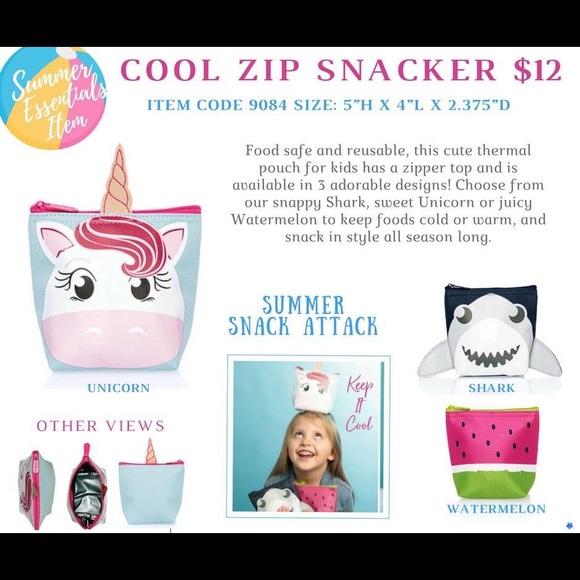Thirty one Unicorn cool zip snacker - Picture 6 of 6